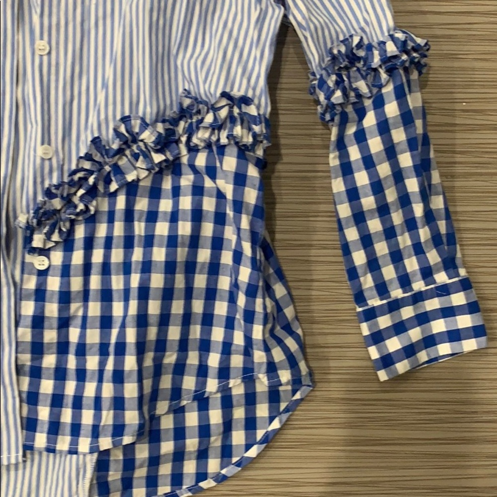 Mixed Print Button Down Top - image 3